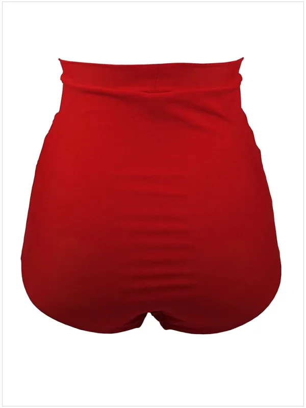 High-Waist Pleated Bikini Bottom