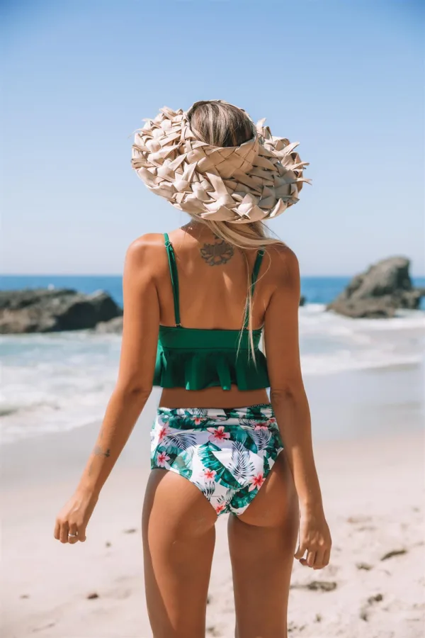 Floral Ruffle Bikini Set