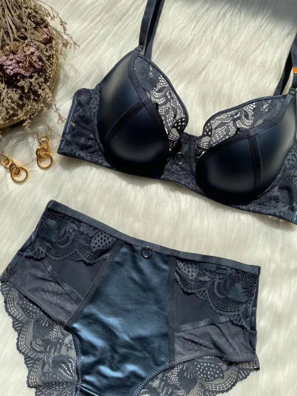 Patchwork Bikini Set with Supportive Bra