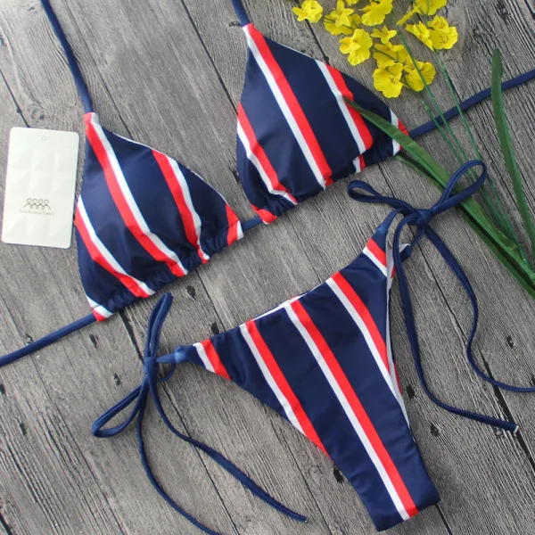 Riviera Striped Triangle Bikini Set