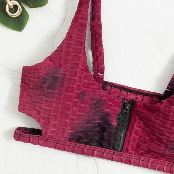 Gradient Zip-Front Bikini Set
