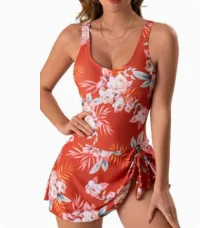 Red Background With Flowers