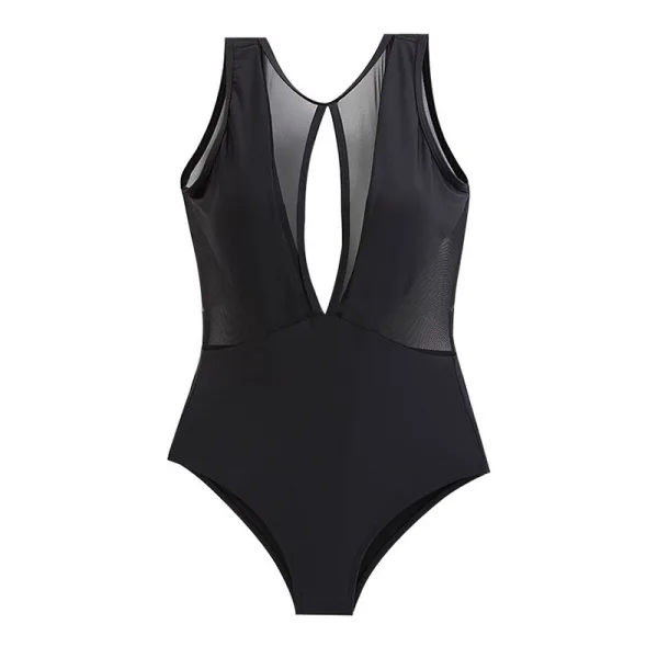 Deep V-Neck One-Piece Swimsuit