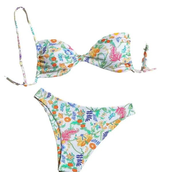 Floral Backless Bikini Set