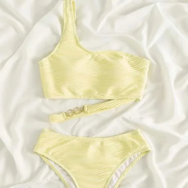 One-Shoulder Cut-Out Bikini Set