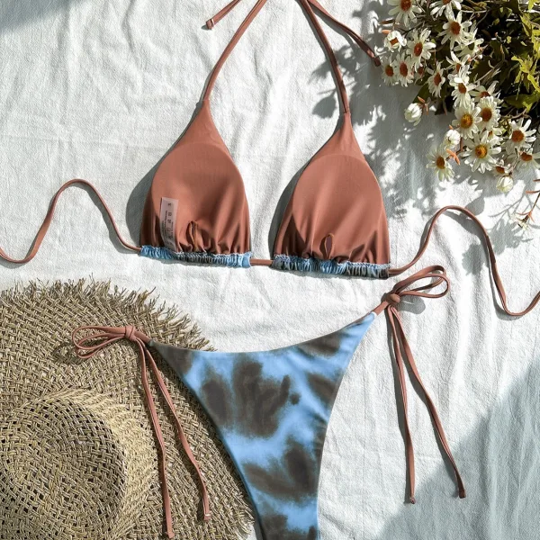 Floral Print Bikini Set with Brief Bottoms