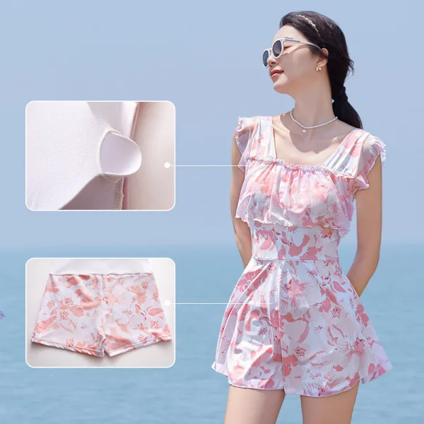 Floral Print One-Piece Swimsuit