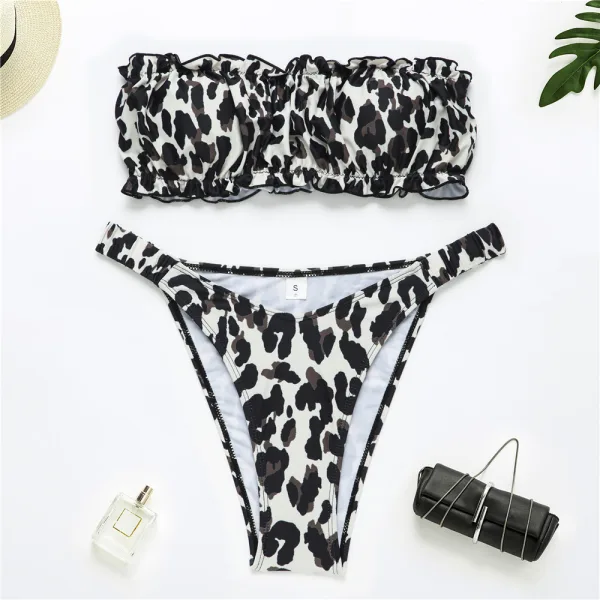 Pleated Bikini Set with Classic Silhouette