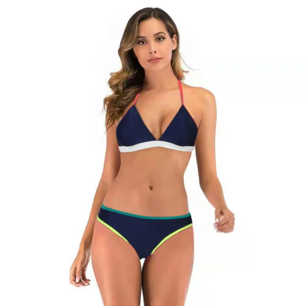 Striped Thong Bikini Set