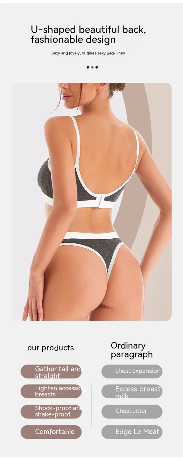 Minimalist Contrast Trim Sporty Bikini Set