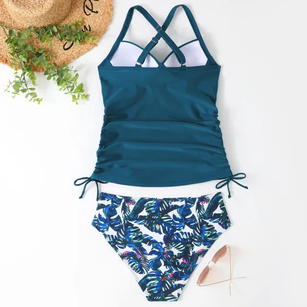 Solid High-Waist Bikini Set