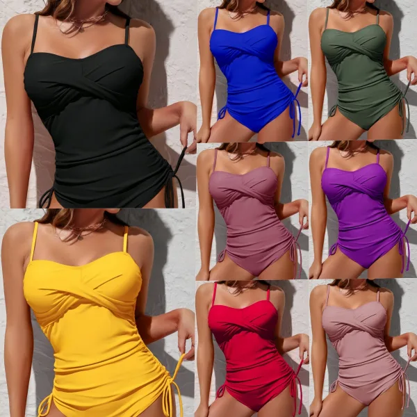 Solid Colour Backless One-Piece Swimsuit