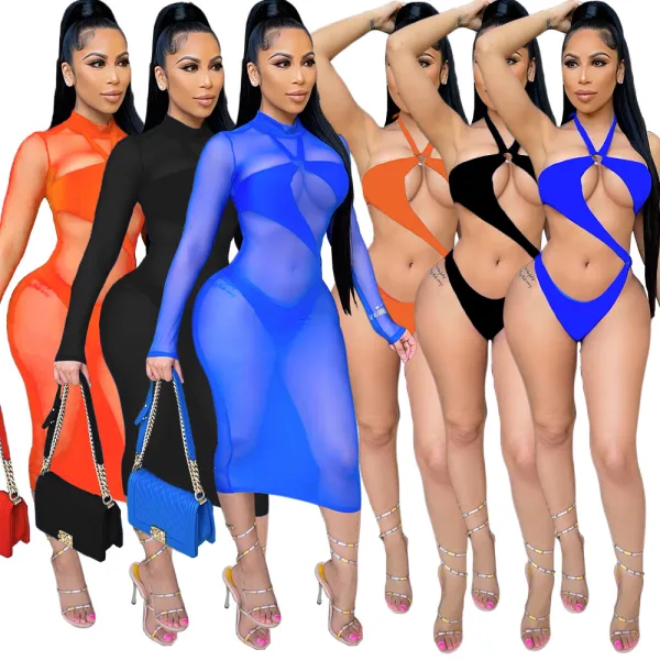 Sheer Overlay Two-Piece Bikini Set