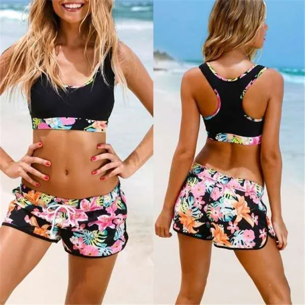 Leaf Print Two-Piece Bikini Set