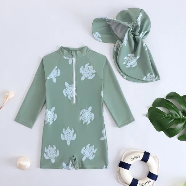 Toddler Long-Sleeve Sun-Protective Swimsuit