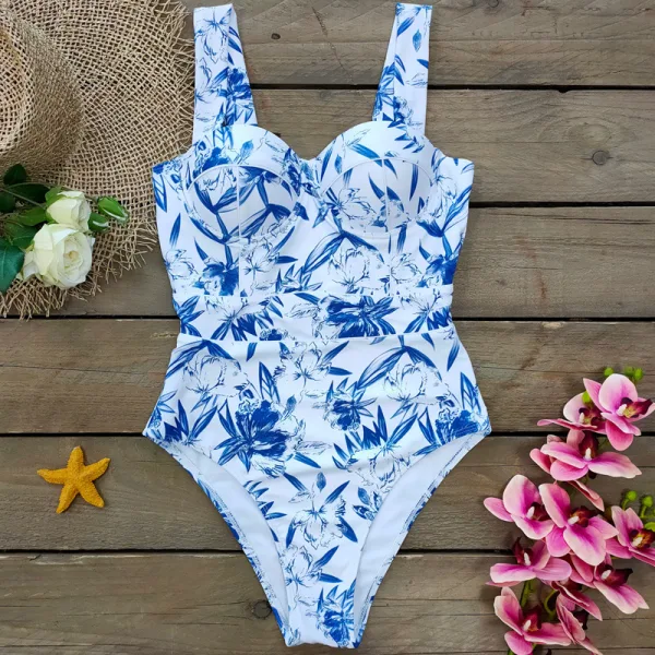 Gathered Front One-Piece Swimsuit