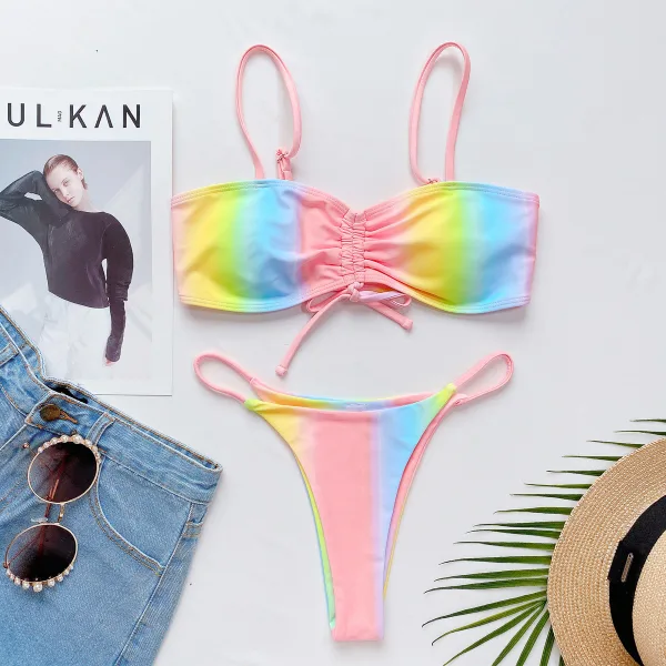 Tie-Dye Bikini Set with Soft Padding