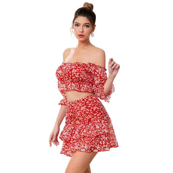 One-Shoulder Ruffled Bikini Set