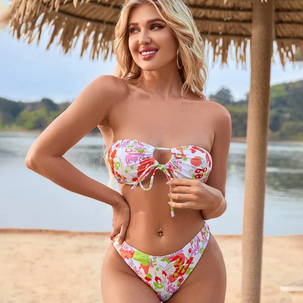Hollow Out Strappy Bikini Set