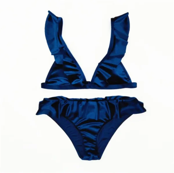 Velvet Ruffle Bikini Set