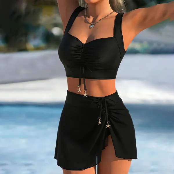 Drawstring Triangle Bikini Set