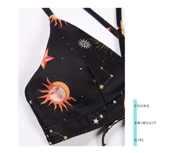 Sunflower Print Two-Piece Bikini Set