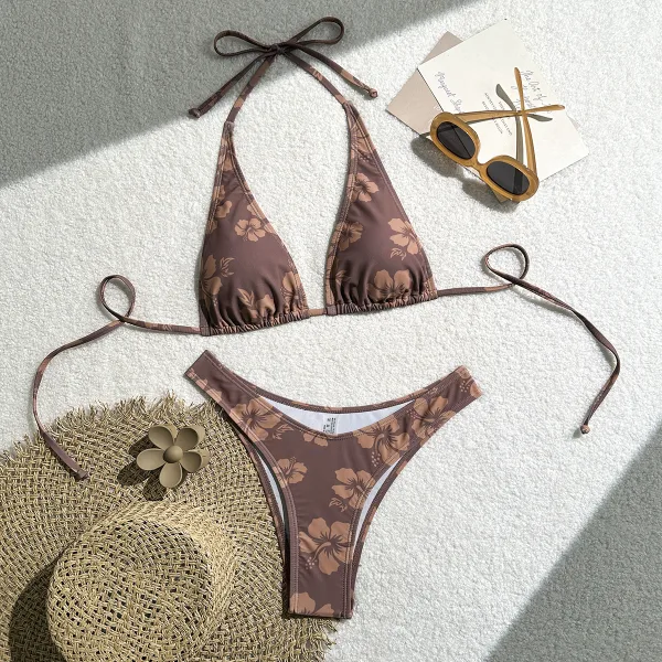 Hibiscus Floral Triangle Bikini Set