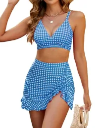 Blue And White Grid 2