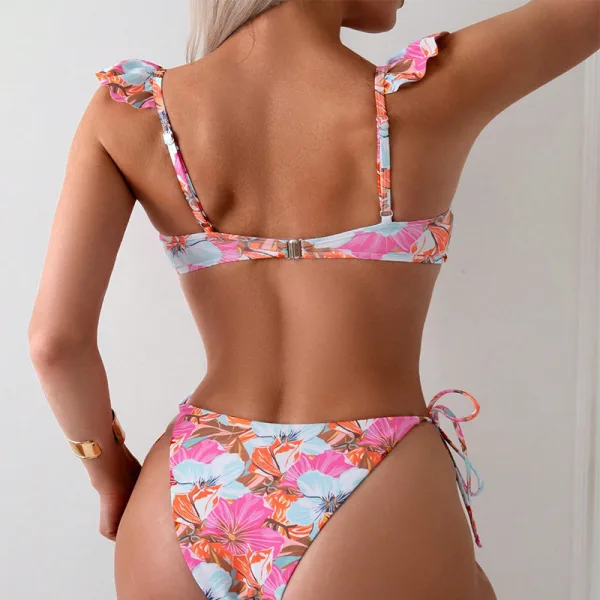 Aura Printed Thong Bikini Set