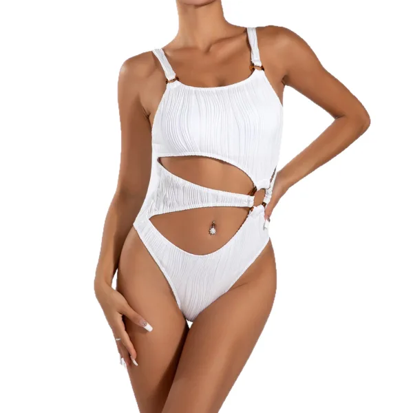 Classic One-Piece Swimsuit in Crisp White