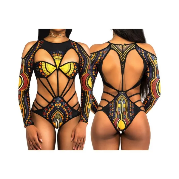 Ethnic Print One-Piece Swimsuit