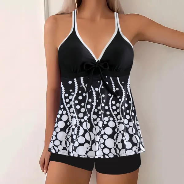 Printed Split Bikini Set