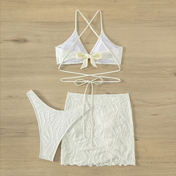 Minimalist Thong Bikini Set in Classic White