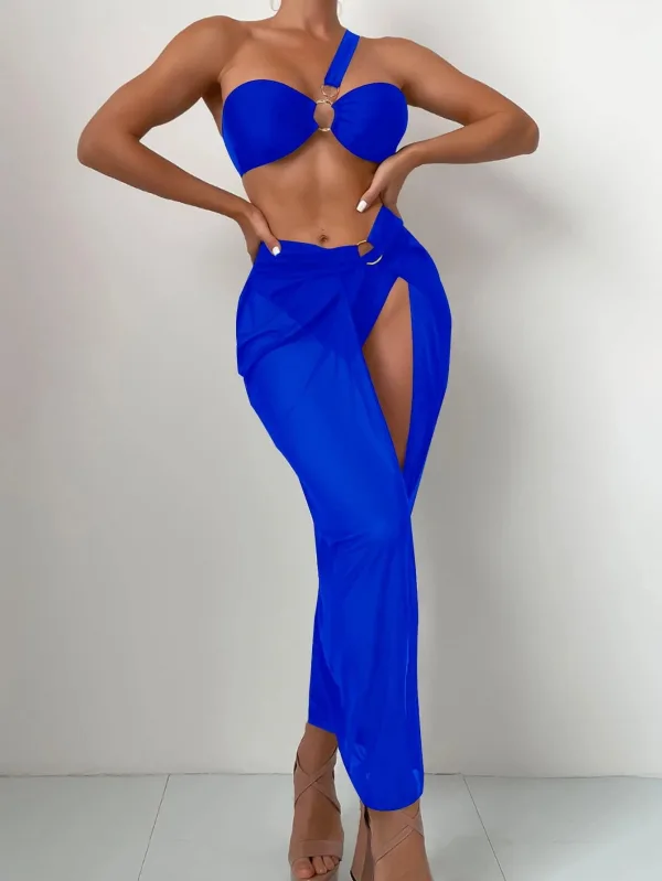 Three-Piece Bikini Set with Coordinating Skirt
