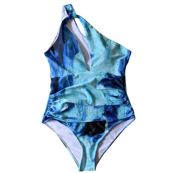 Azure Cut-Out One-Piece Swimsuit