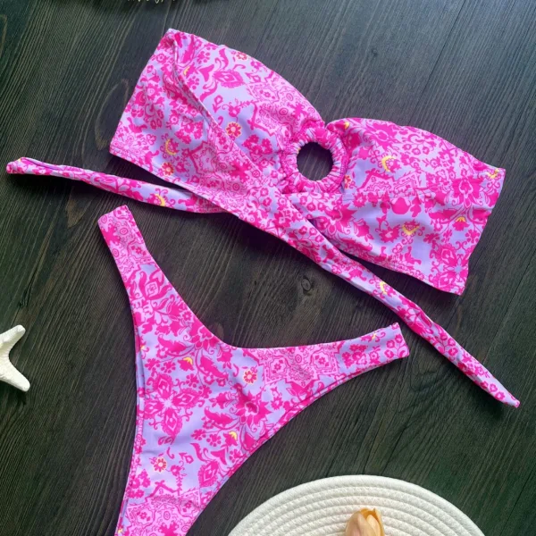Astra Backless Printed Bikini Set