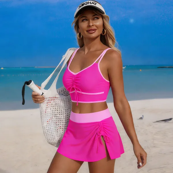 Luna High-Waisted Bikini Set with Drawstring Detail