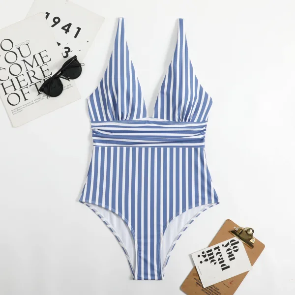 Classic Striped One-Piece Swimsuit