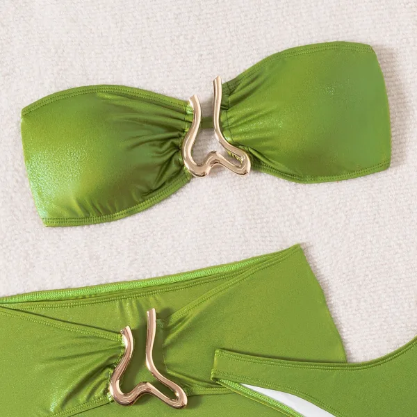 Elowen Metal-Embellished Three-Piece Bikini Set