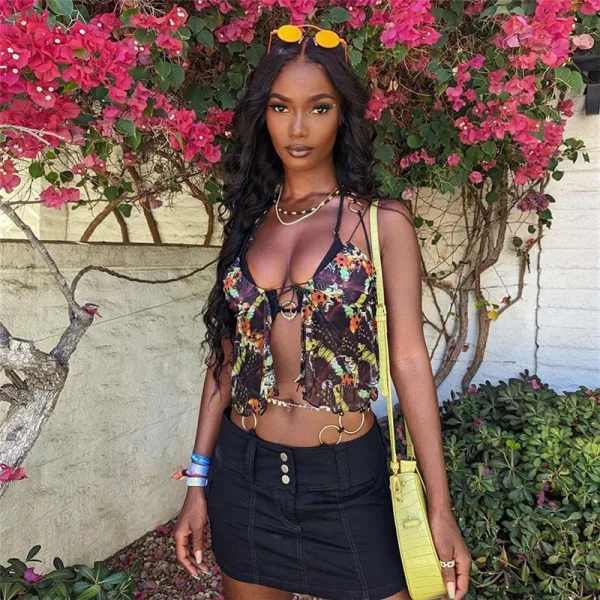 Black Sheer Sling Two-Piece Set