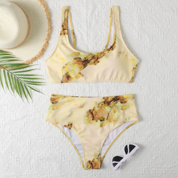 Marble Print Two-Piece Bikini Set