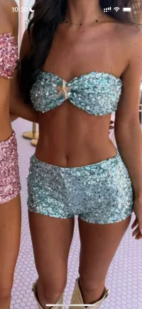 Blue Bra Shorts Suit