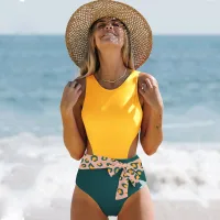 Yellow Dark Green Pants