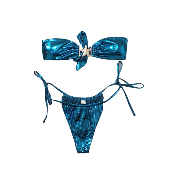Starfish Detail Tube Top Bikini Set