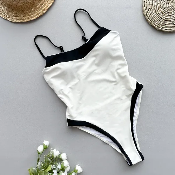 C3635 Color-Block One-Piece Swimsuit
