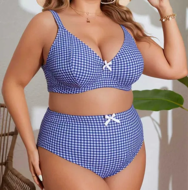 Plaid Print Two-Piece Bikini Set