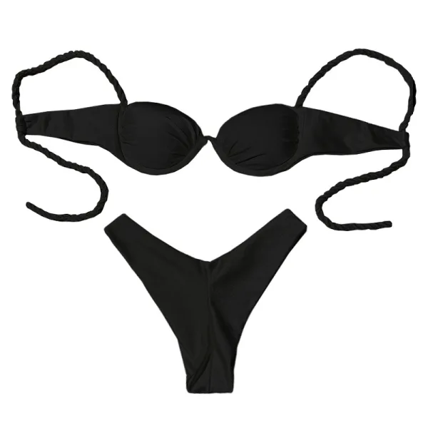 Woven Strap One-Piece Swimsuit
