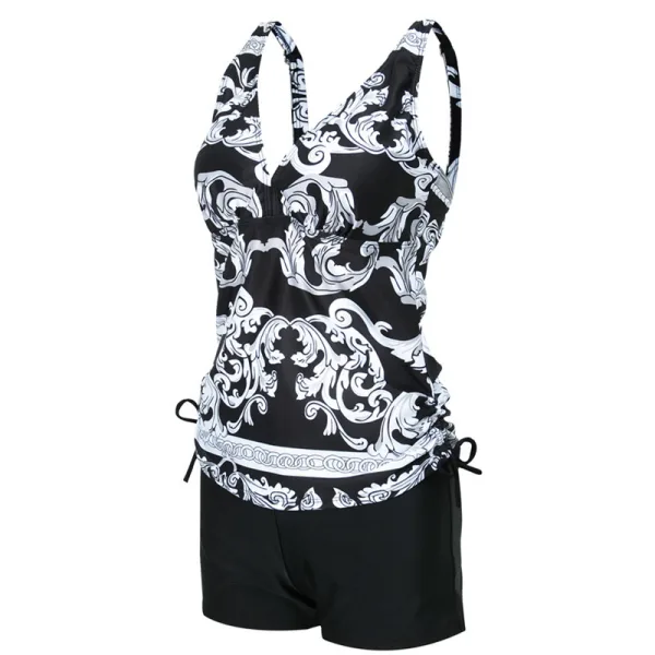 Black Printed High-Waist Bikini Set
